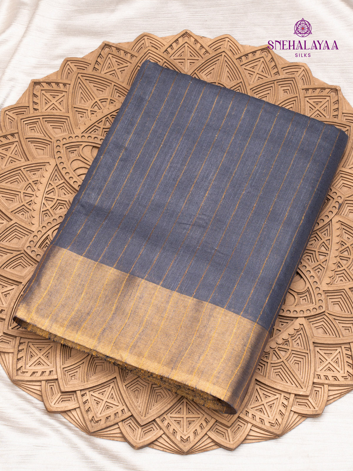 Grey Bamboo Silk Saree